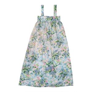 By Liv Brooklyn Sustainable Upcycled Dress Blue Floral Pattern S Oversized Maxi